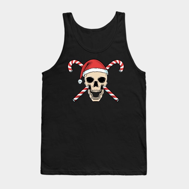 Christmas Skull Tank Top by coffeeman